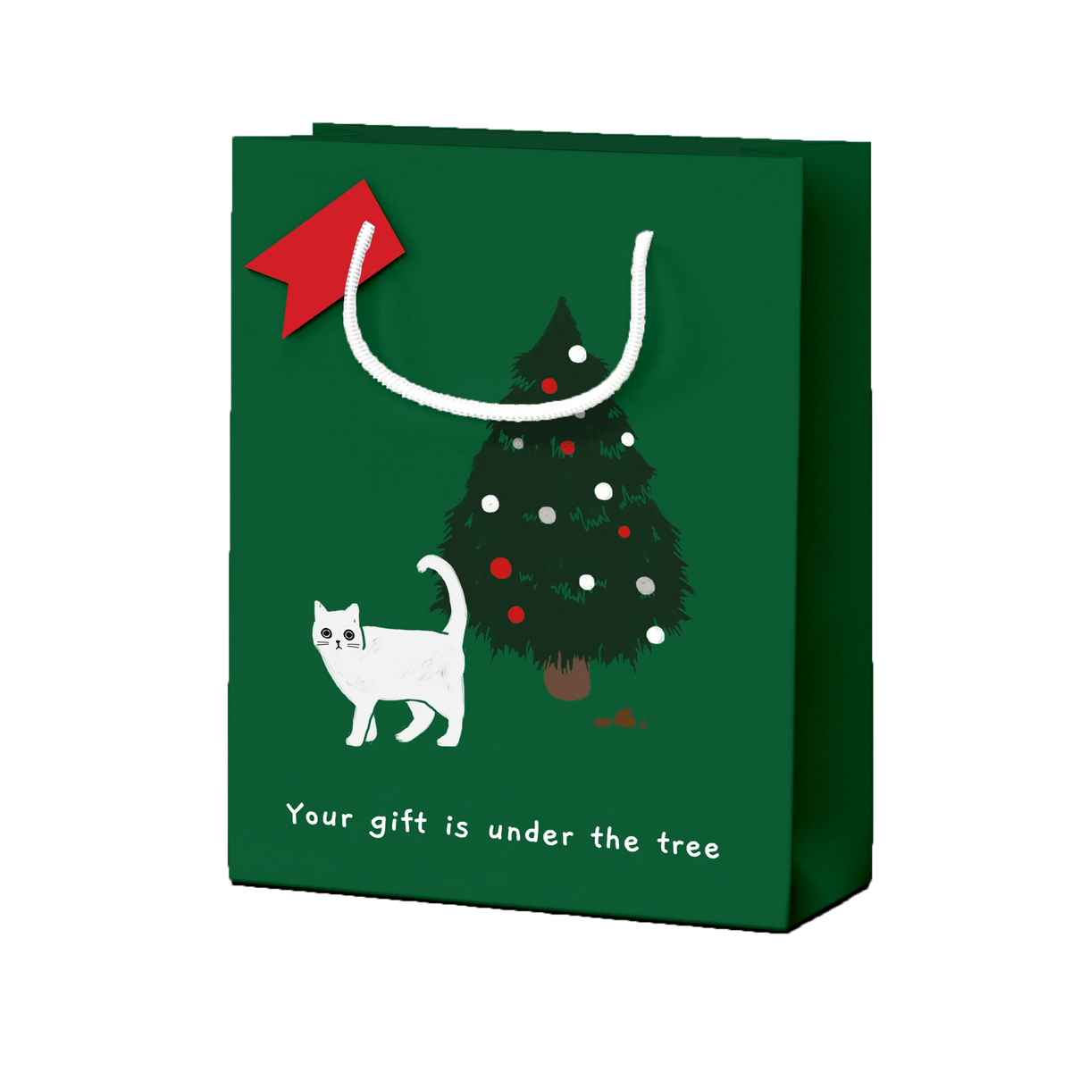 Gift Is Under The Tree Funny Large Christmas Gift Bag by penny Black