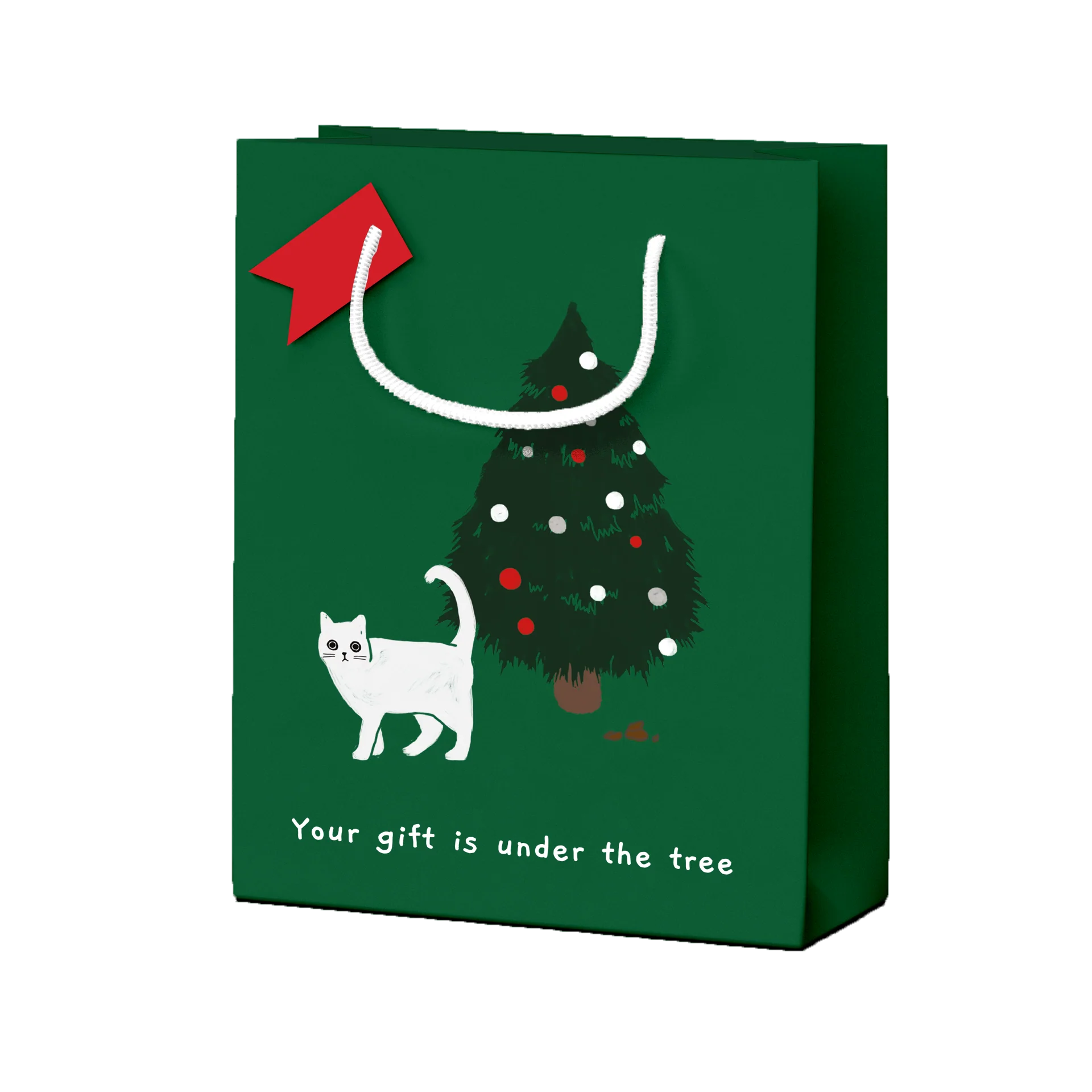Gift Is Under The Tree Funny Large Christmas Gift Bag by penny Black