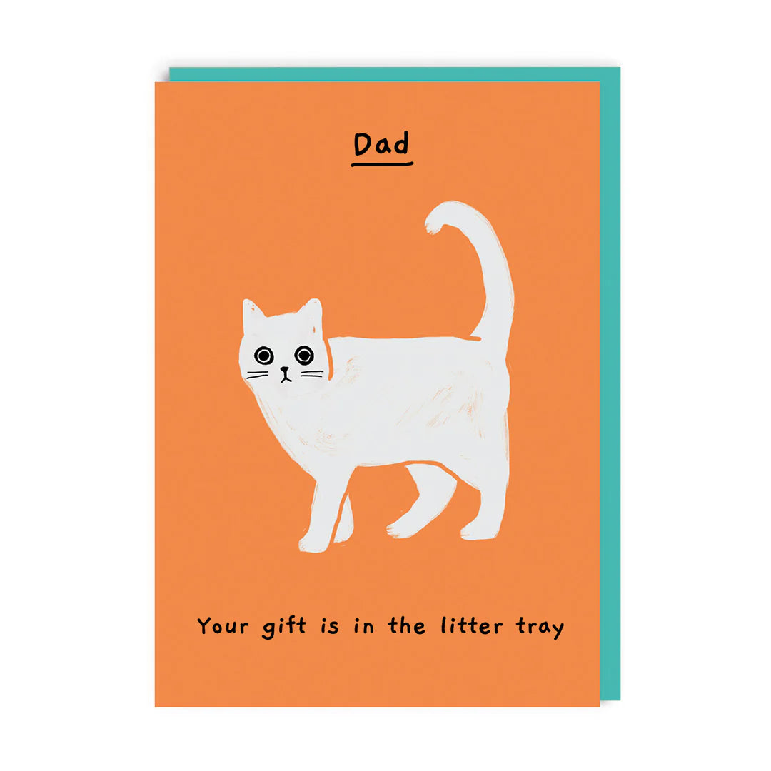 Gift Is In The Litter Tray Funny Father's Day Card by penny black