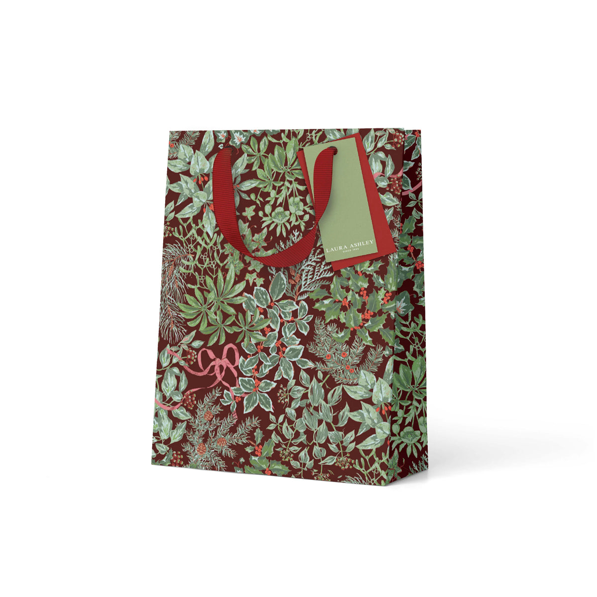 Laura Ashley Holly & Bows Medium Christmas Gift Bag By Penny Black