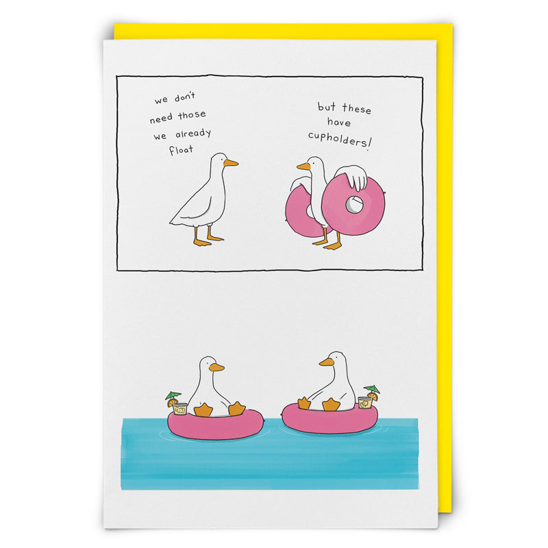 Floating Cupholders Ducks Funny Card by penny black