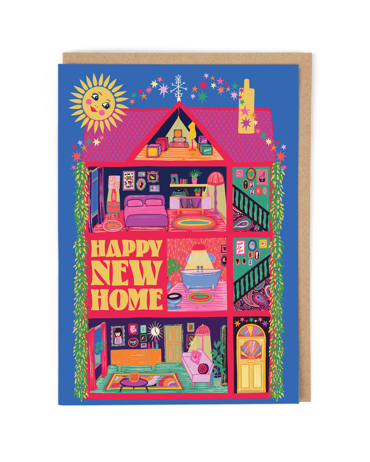Psychedelic Dollhouse New Home Card by penny black