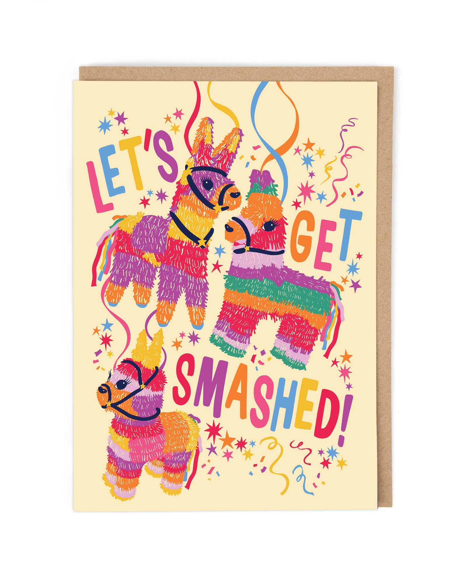 Let's Get Smashed Funny Pinata Card by penny black