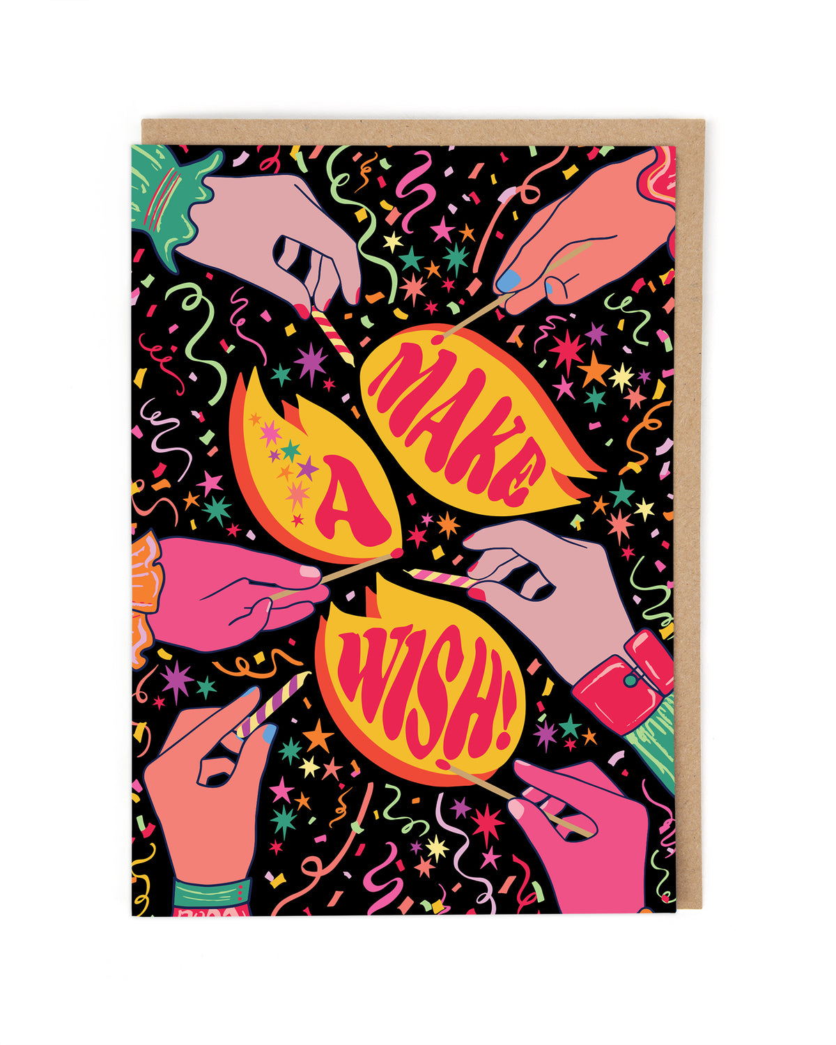 Make a Wish Psychedelic Birthday Card by penny black