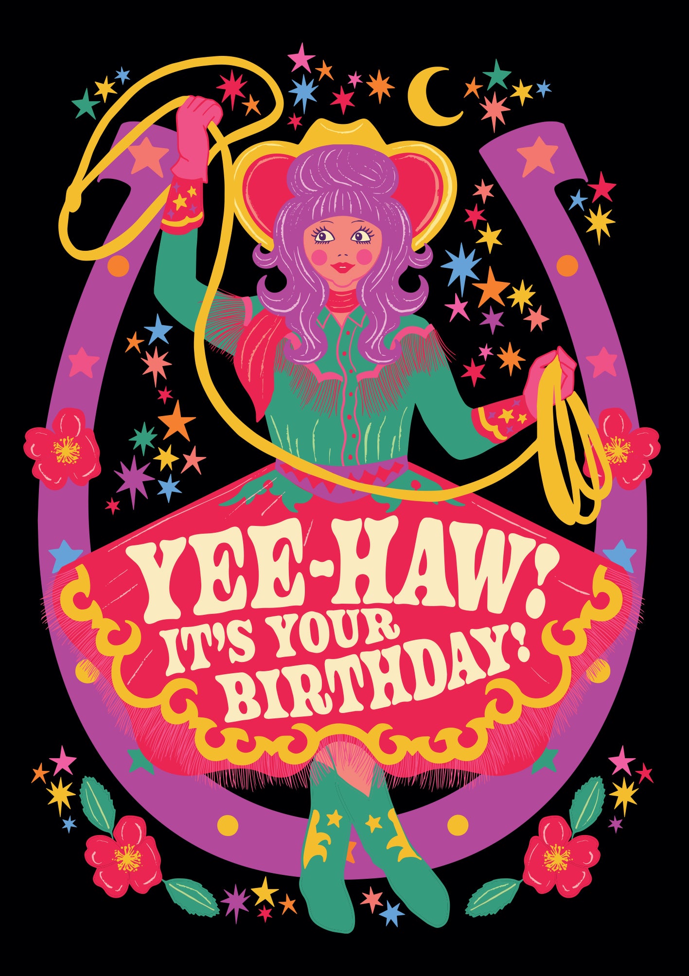 Yee Haw It's Your Birthday Cowgirl Card By Penny Black