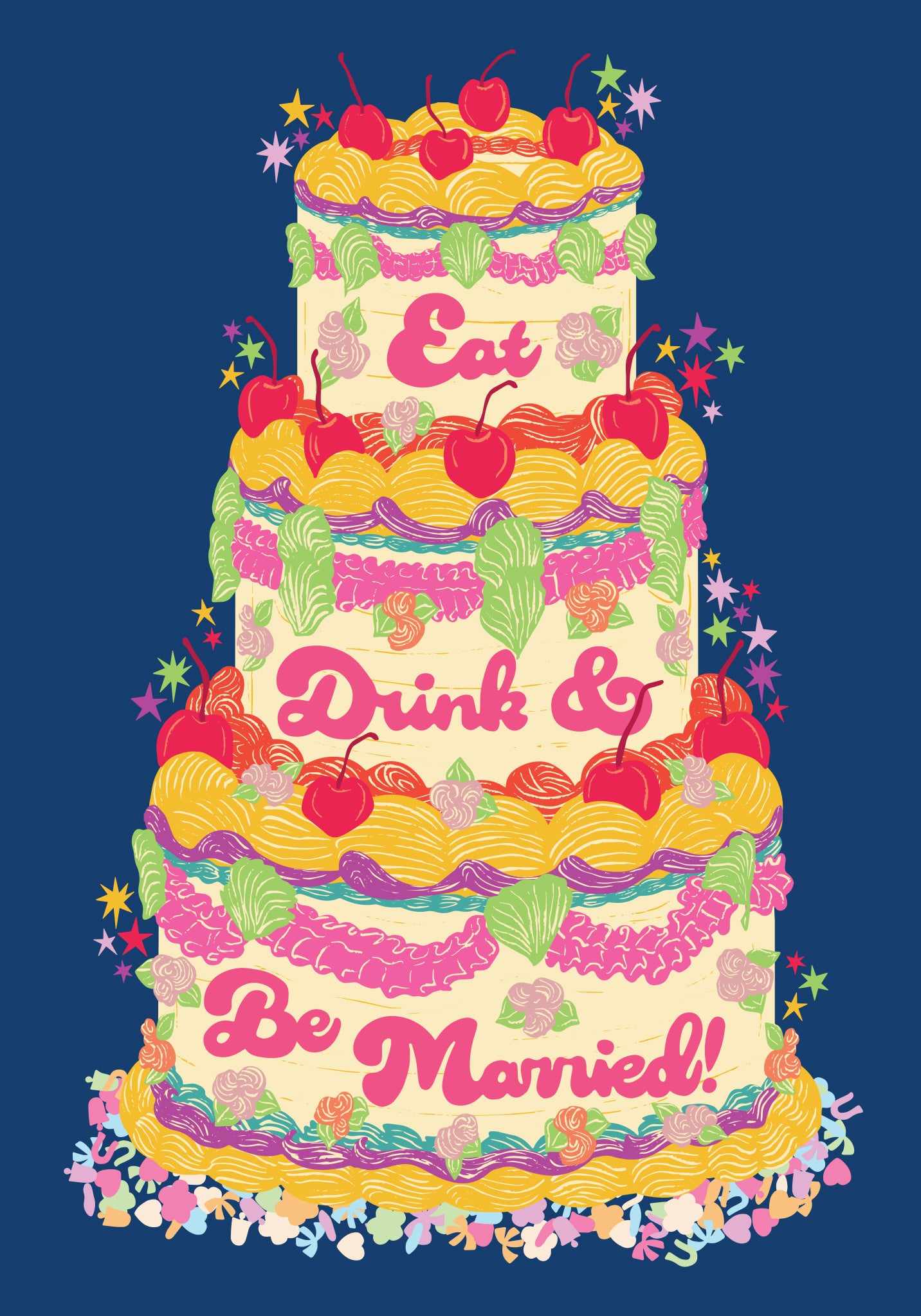 Eat Drink & Be Married Wedding Card By Penny Black