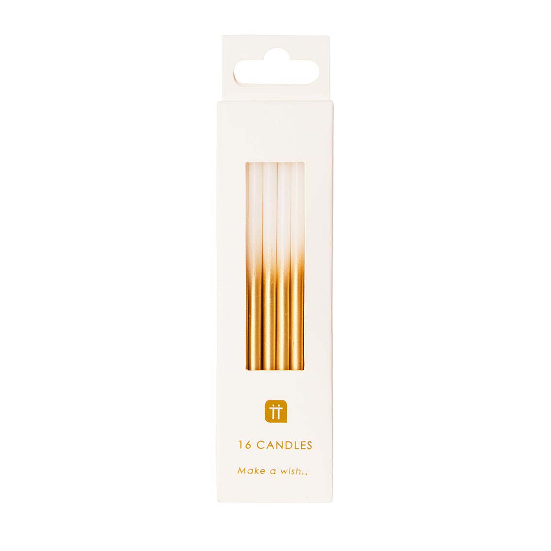 Gold Luxe Birthday Candles 16 Pk