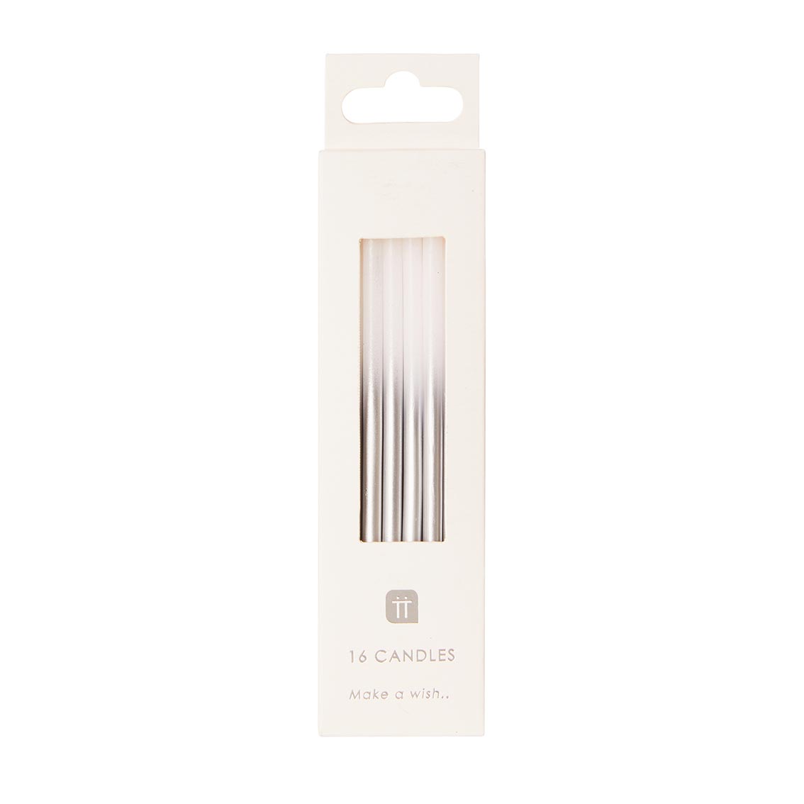 Silver Luxe Birthday Candles 16 Pk