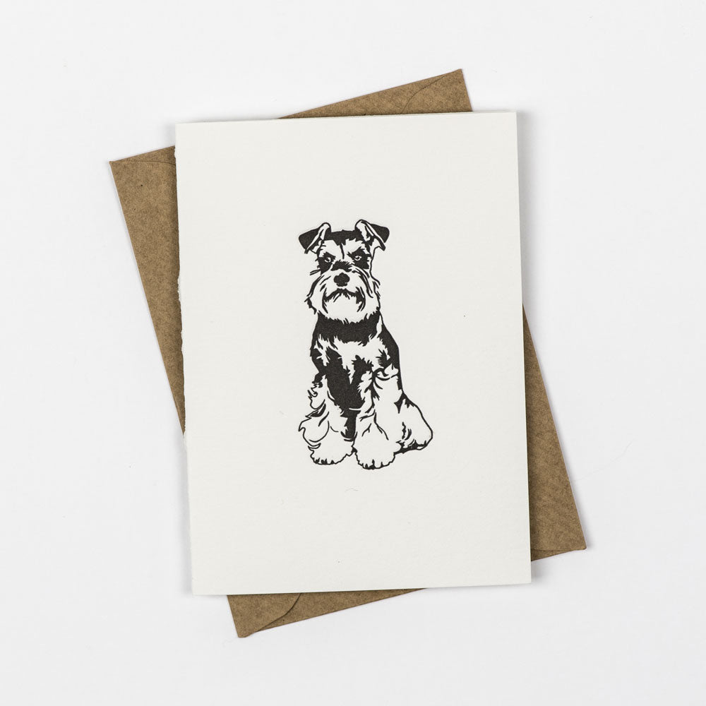 Miniature Schnauzer Puppy Little Letterpress Notecard