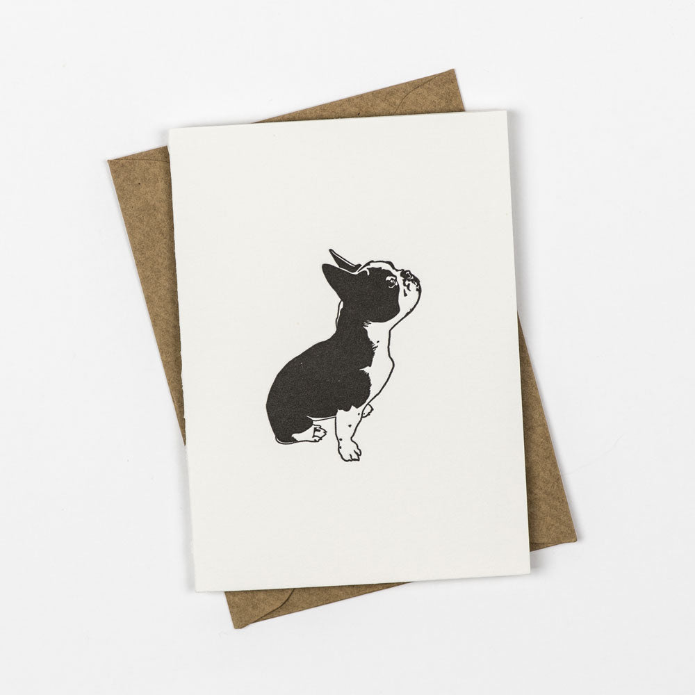 French Bulldog Puppy Little Letterpress Notecard