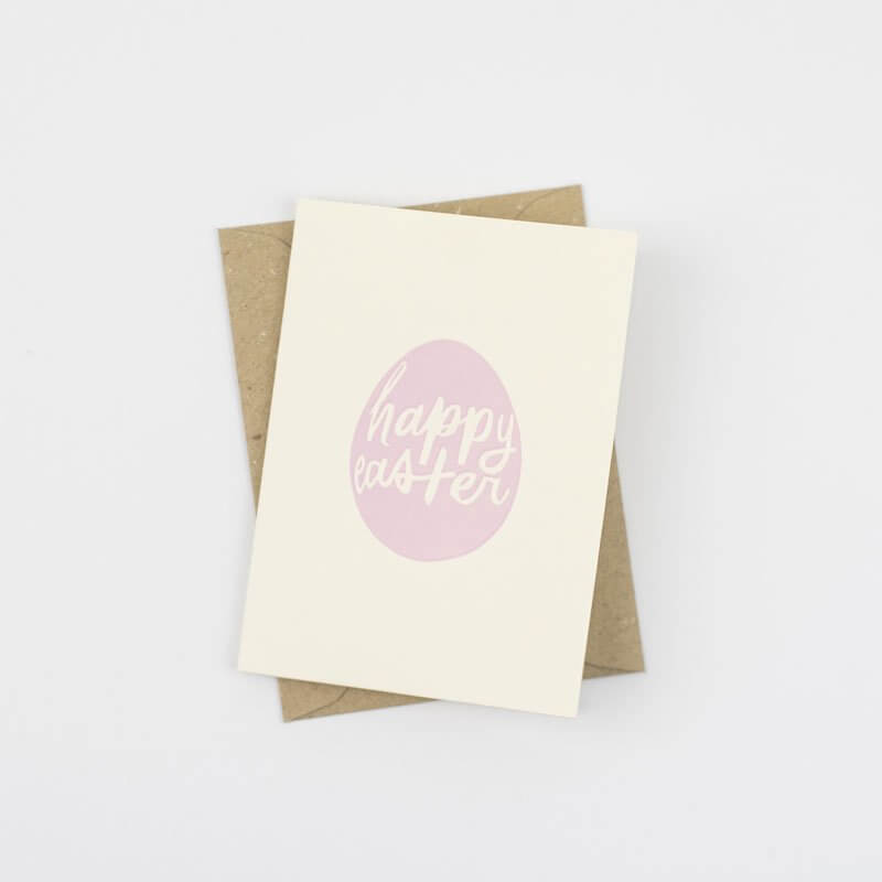 Happy Easter Egg Pink Little Letterpress Notecard by penny black