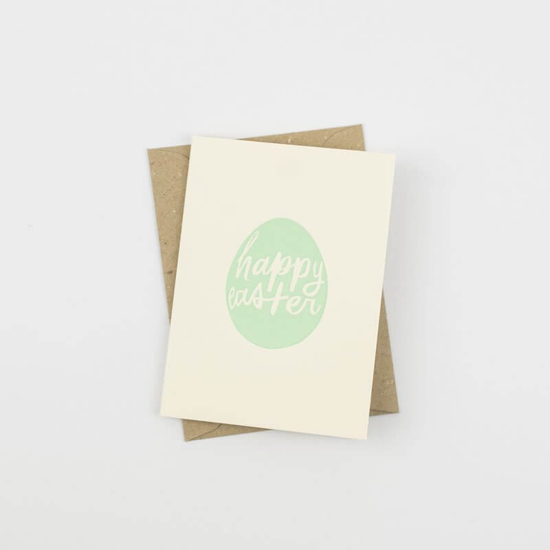 Happy Easter Egg Green Little Letterpress Notecard by penny black