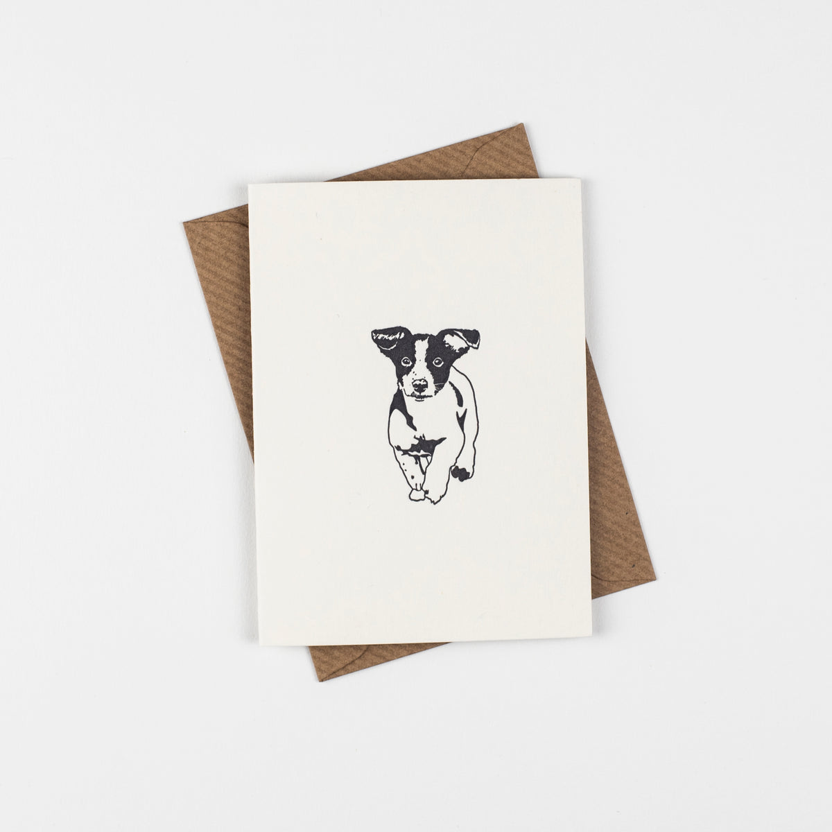 Jack Russell Puppy Little Letterpress Notecard