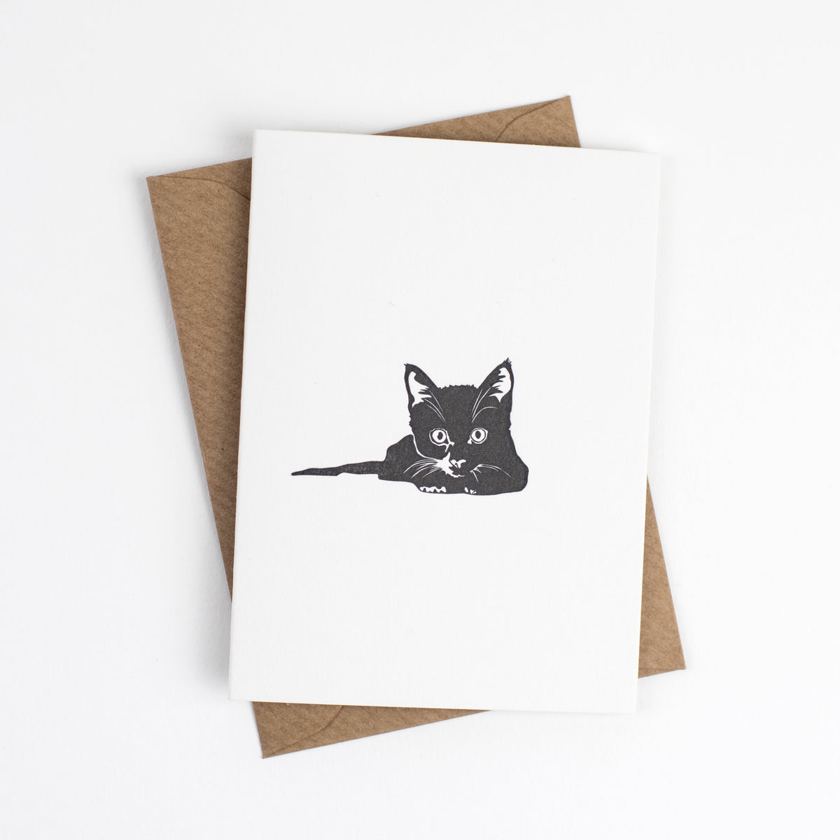 Tiddles Lying Down Pussycat Little Letterpress Notecard