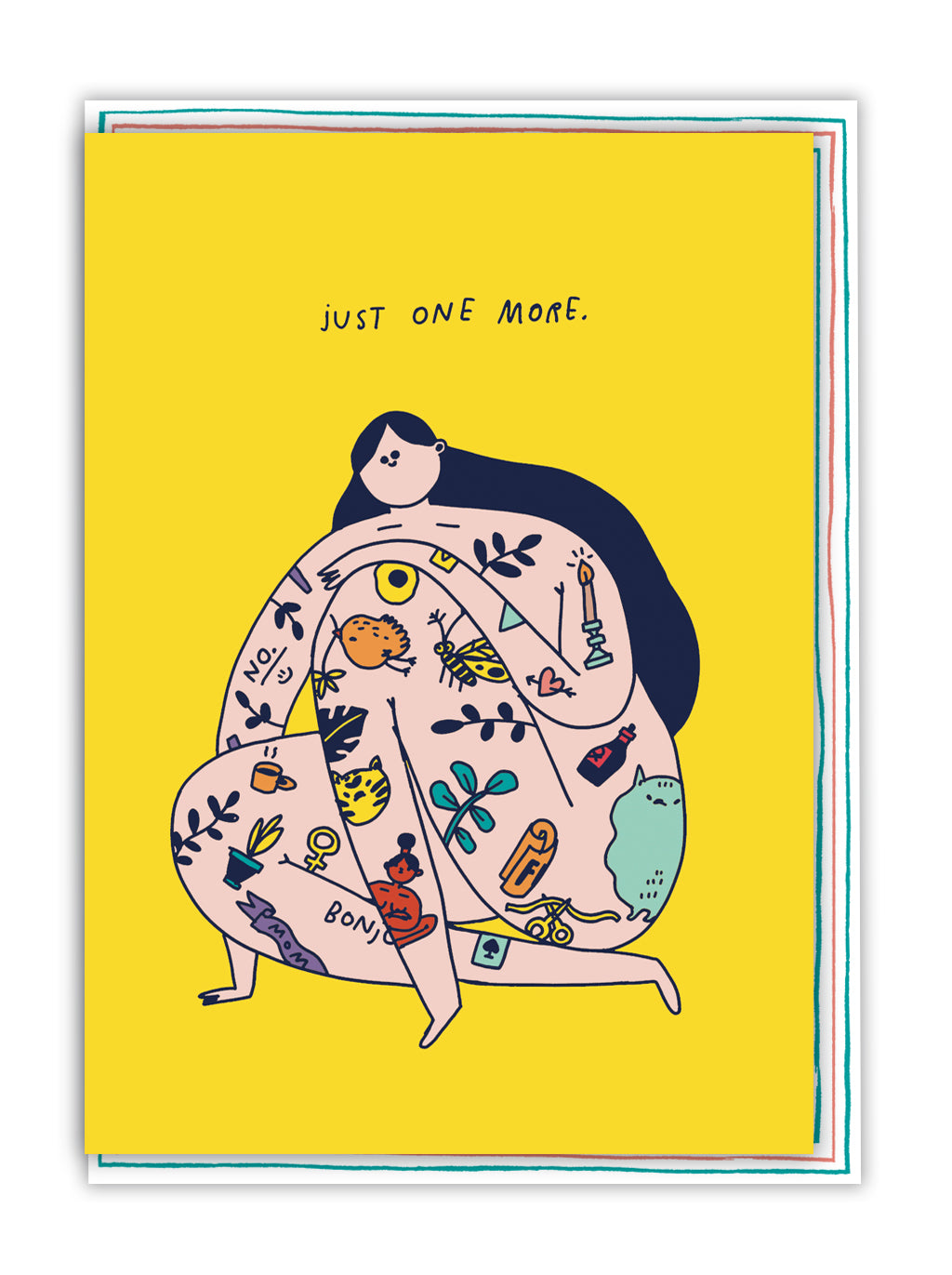 Just One More Tattoo Funny Card By Penny Black