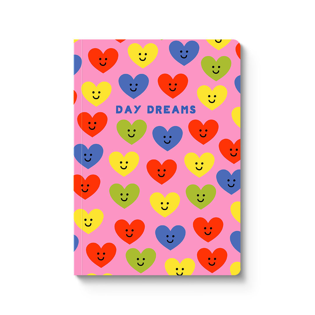 Day Dreams Hearts A5 Paperback Notebook By Penny Black