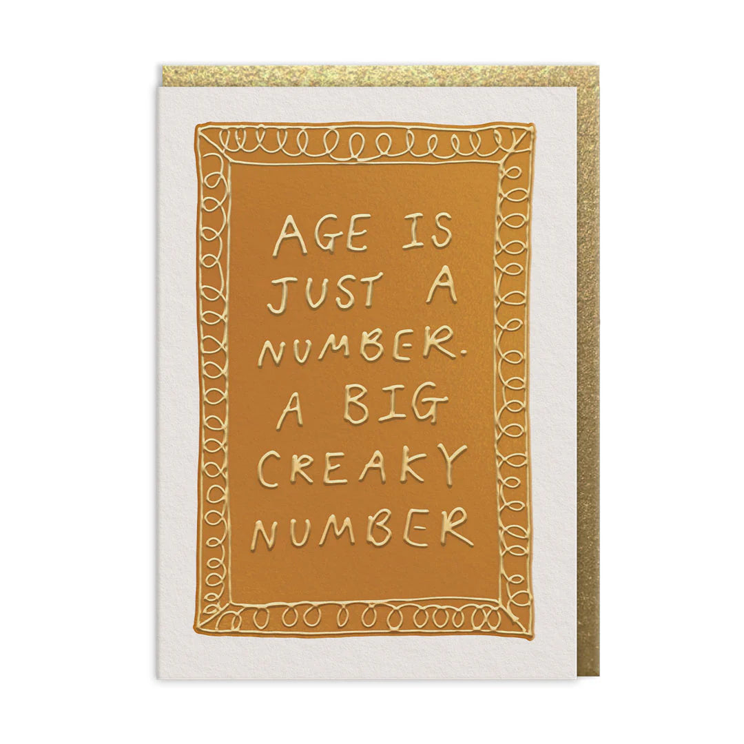 Big Creaky Number Funny Gold Embossed Card by penny black
