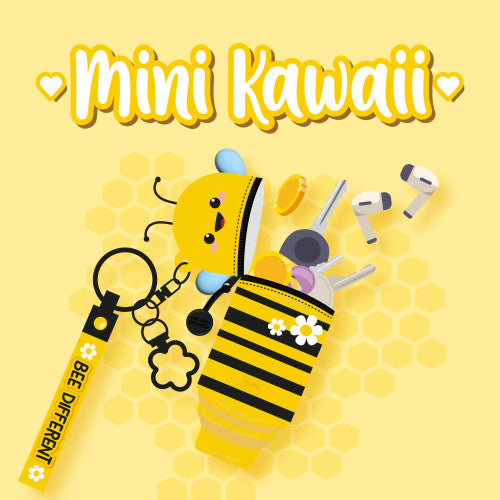 Bee Mini Kawaii Coin Purse With Keyring By Penny Black