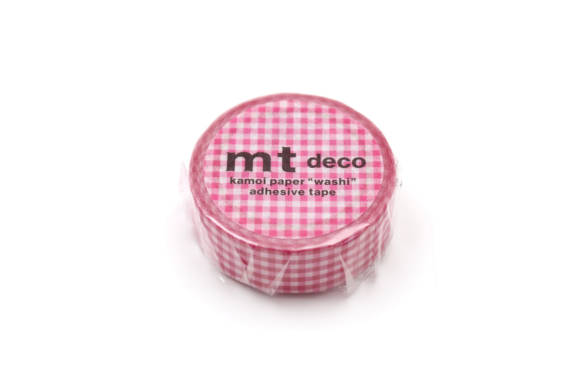 mt Washi Tape - 1P Delicate Checkered Pink by penny black in packaging