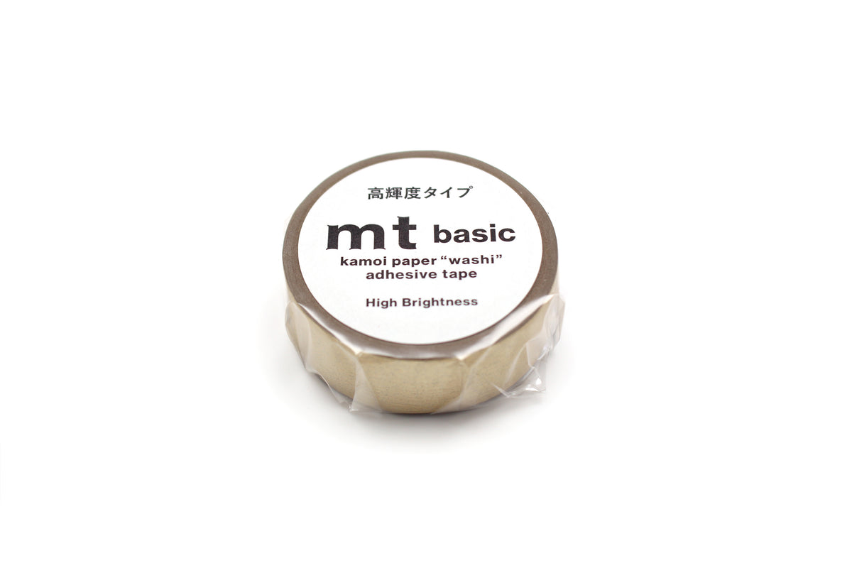 mt Washi Tape - 1P High Brightness Champagne Gold showing tape in packaging by penny black