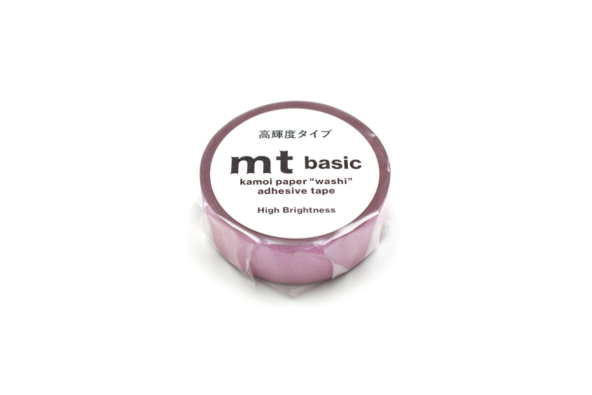 mt Washi Tape - 1P High Brightness Pink showing tape in packaging by penny black