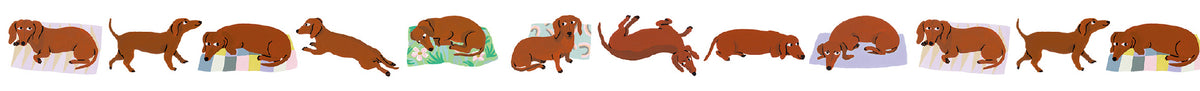 mt Washi Tape - Artist Series - Léa Maupetit Sausage Dog by penny black close up