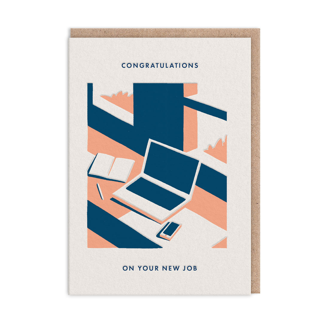 Laptop Congratulations New Job Card By Penny Black