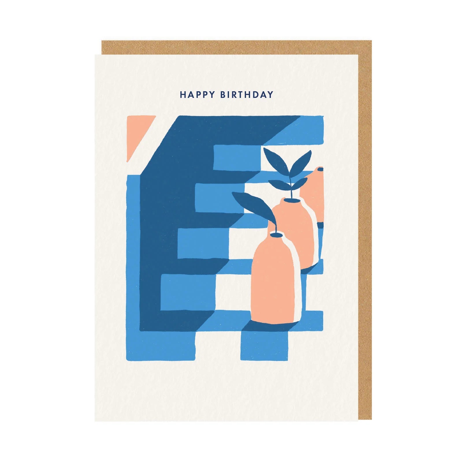 Pots on Steps Miles Tewson Birthday Art Card by penny black