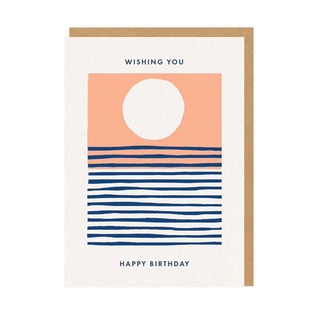 Ocean Sun Miles Tewson Birthday Art Card by penny black