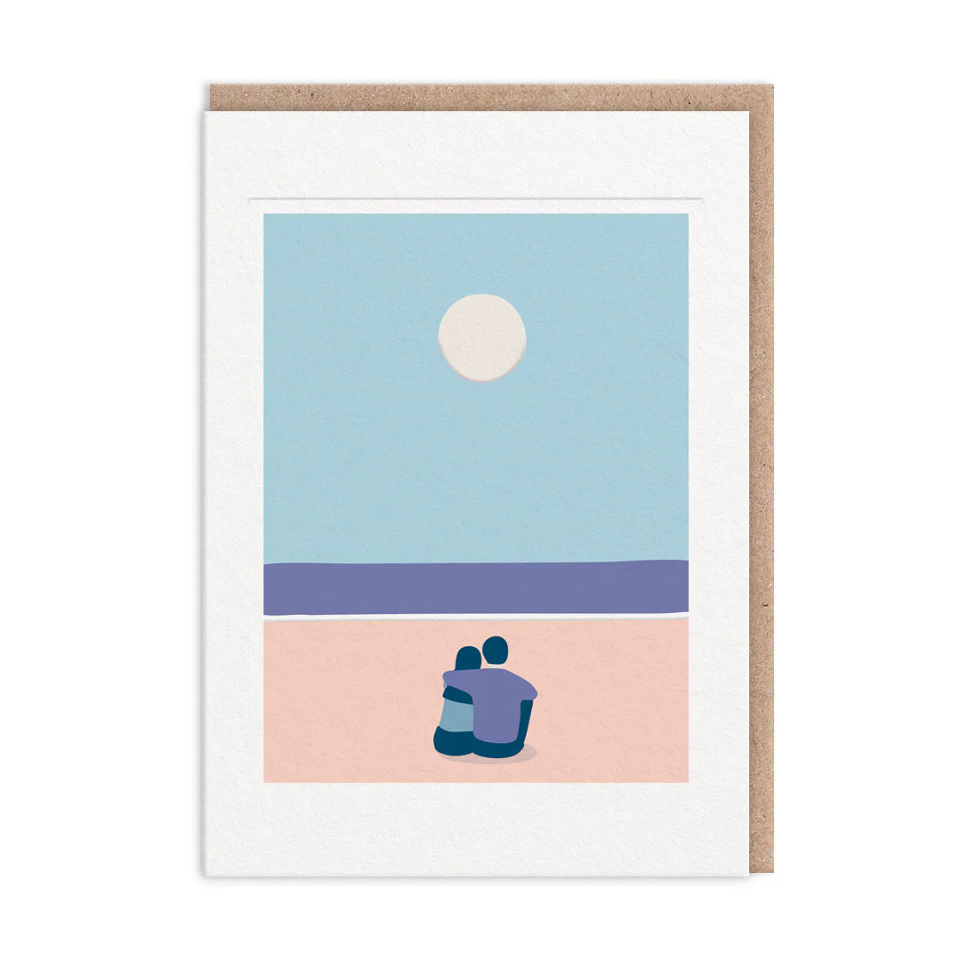 Beach Embrace Miles Tewson Art Card by penny black
