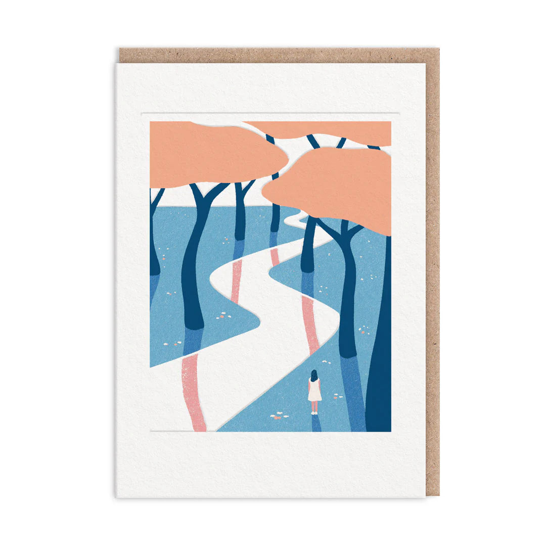 Pink Blossom Trees Miles Tewson Art Card by penny black