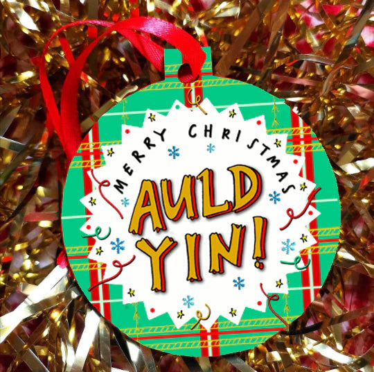 Merry Christmas Auld Yin Scottish Bauble by penny black