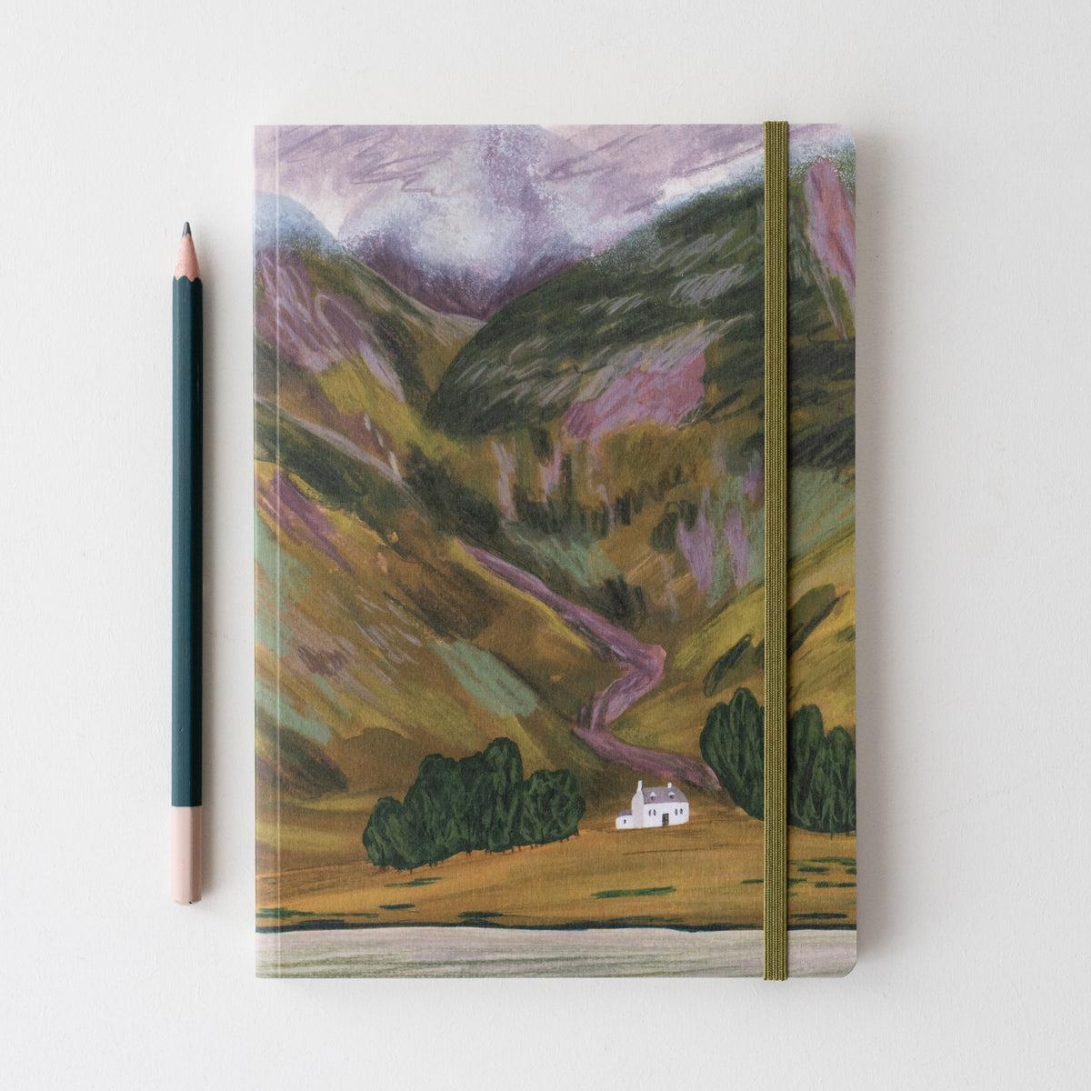 Glencoe In Late Summer A5 Scottish Ruled Notebook by penny black