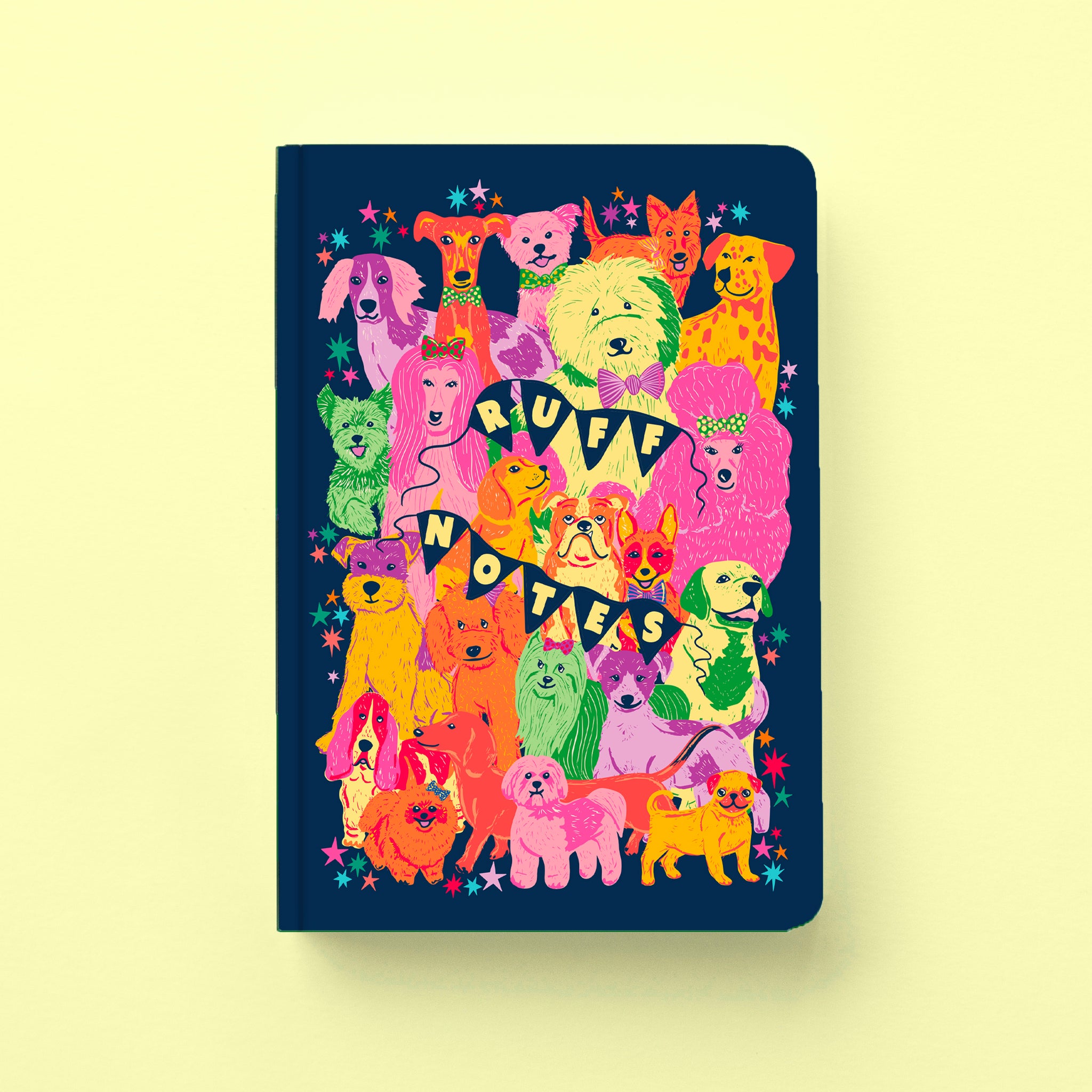 Ruff Notebook Ruff Notes Dogs A5 Lined Psychedelic Notebook - Penny Black