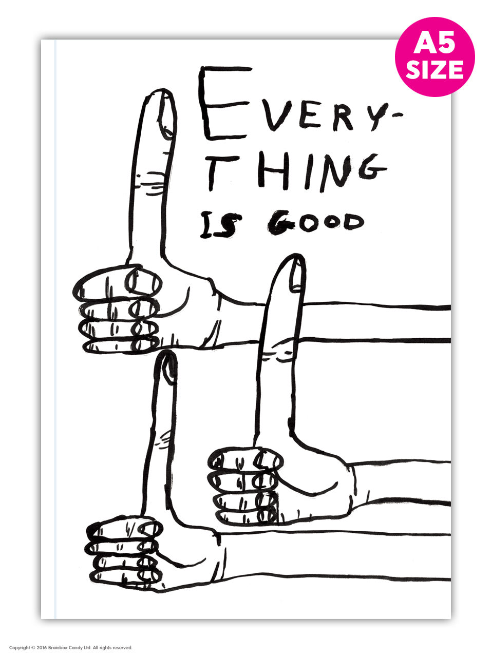 Everything Is Good David Shrigley A5 Notebook by penny black