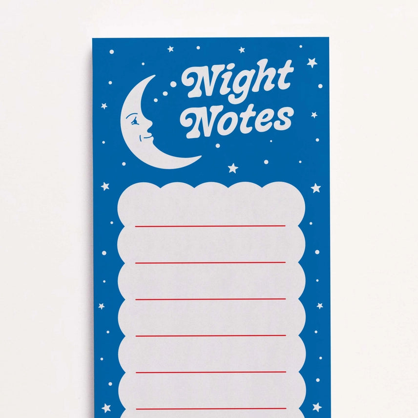 Night Notes List Typographic Notepad by penny black