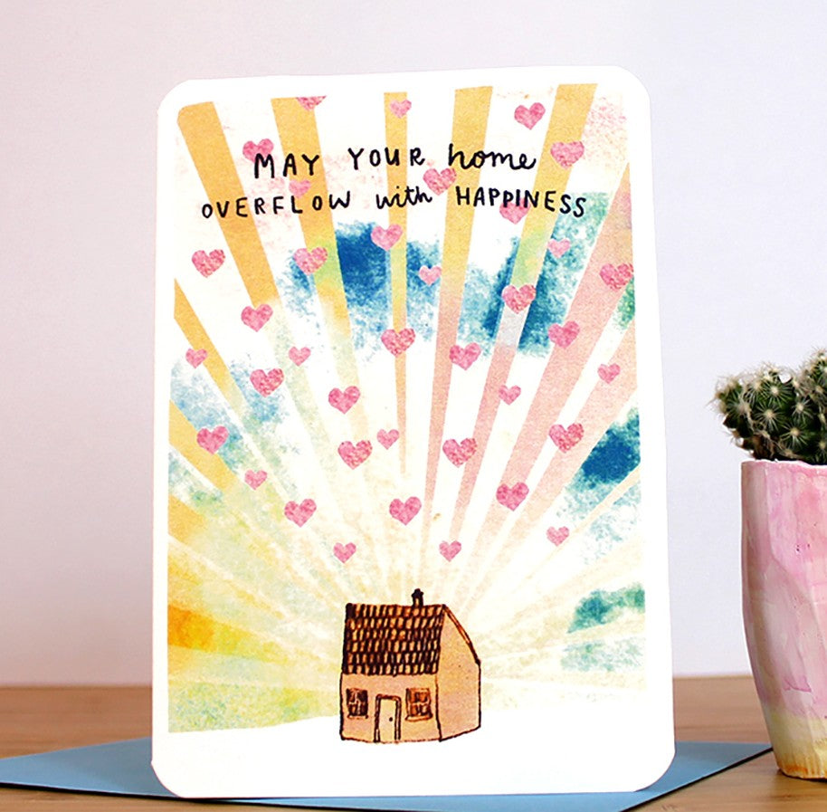 May Your Home Overflow With Happiness Housewarming Card by laura skilbeck at penny black