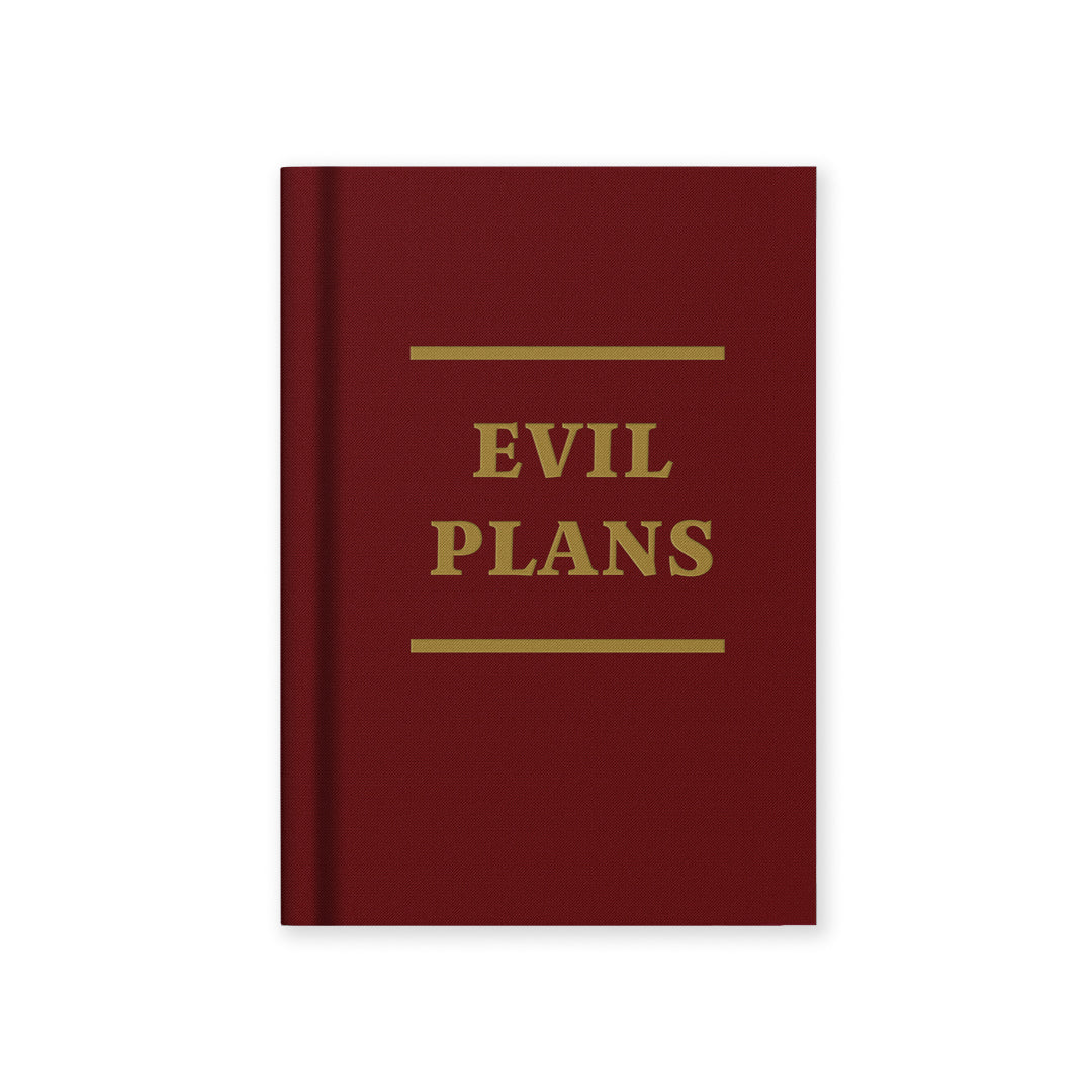Evil Plans Fabric Hardback A7 Notebook By Penny Black