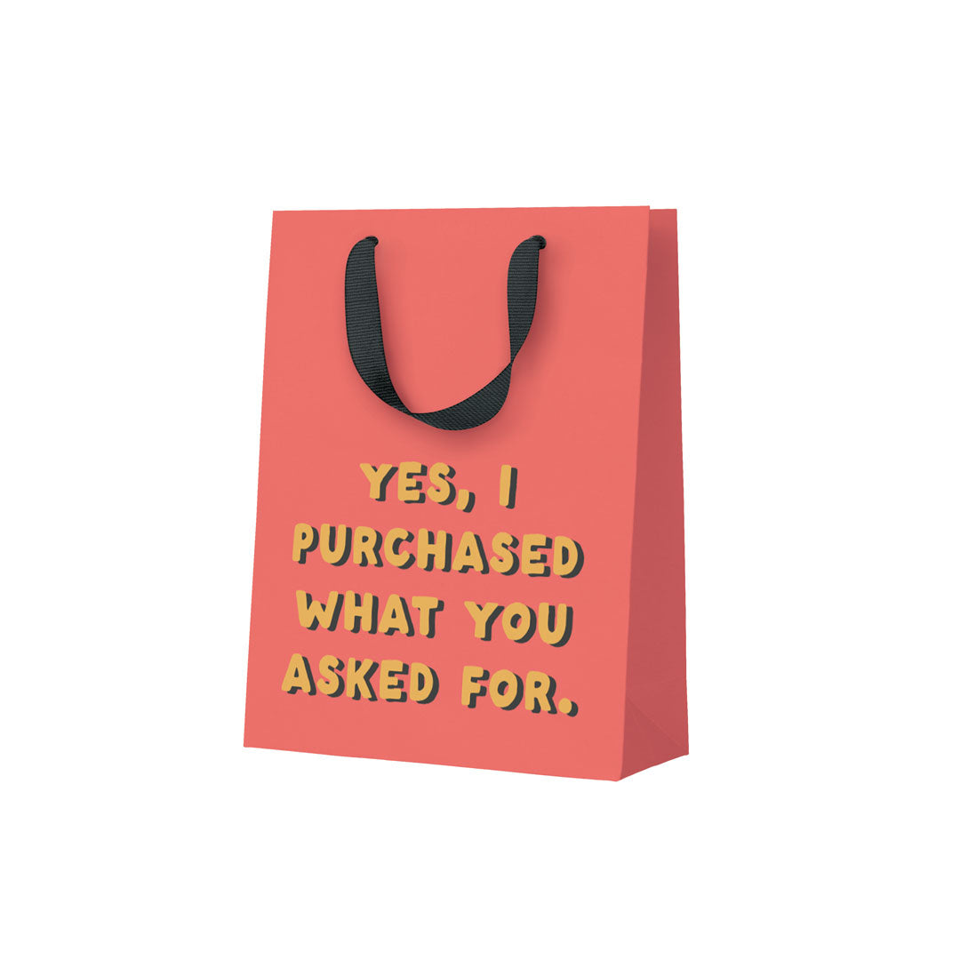 Purchased What You Asked For Funny Small Christmas Gift Bag By Penny Black