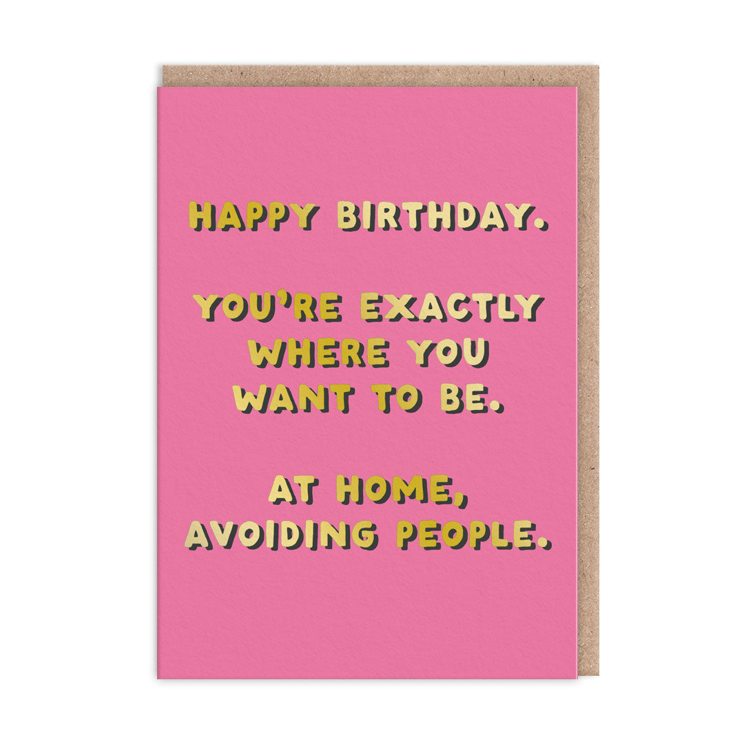 At Home Avoiding People Funny Card By Penny Black