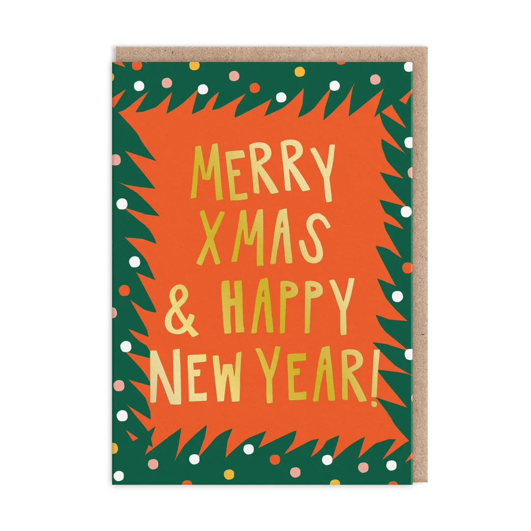 Jagged Merry Xmas & Happy New Year Christmas Card By Penny Black