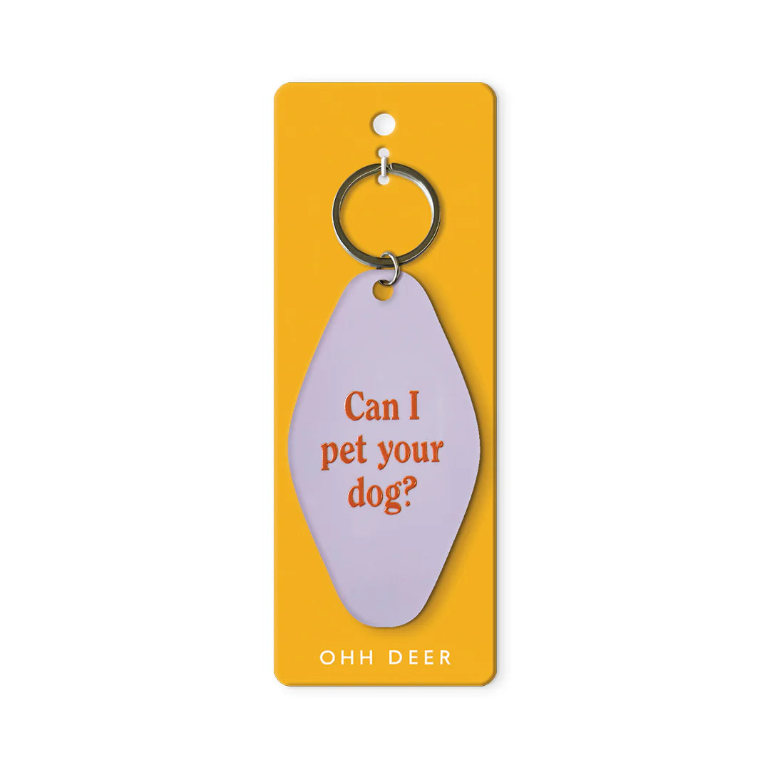 Can I Pet Your Dog? Lilac Keyring by penny black