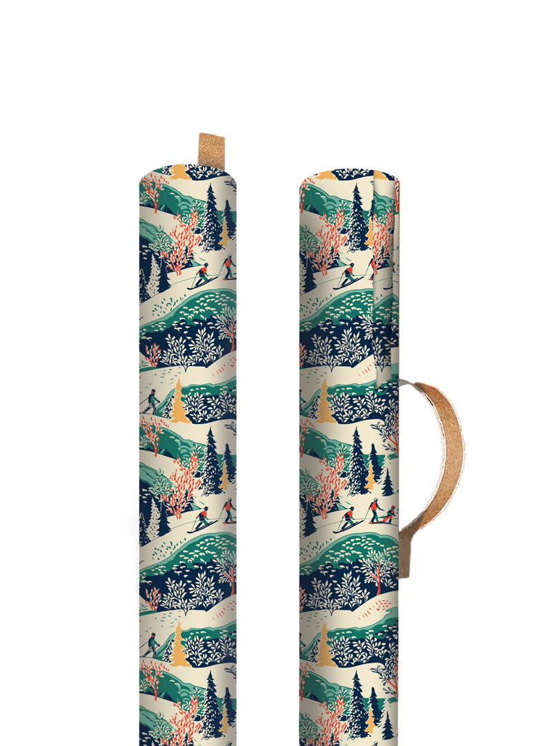 On The Ski Slope 3m Christmas Gift Wrapping Paper Roll By Penny Black