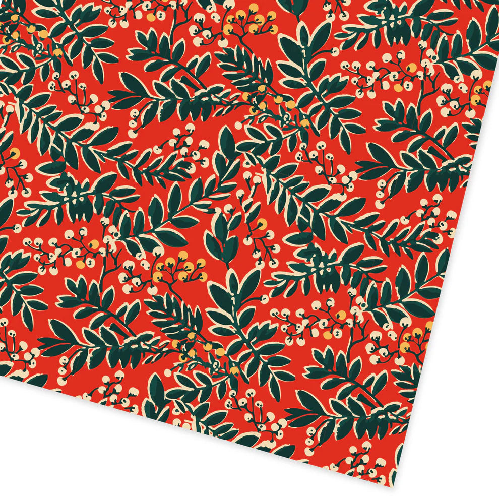 Colourful Mistletoe 3m Christmas Gift Wrapping Paper Roll By Penny Black - close up