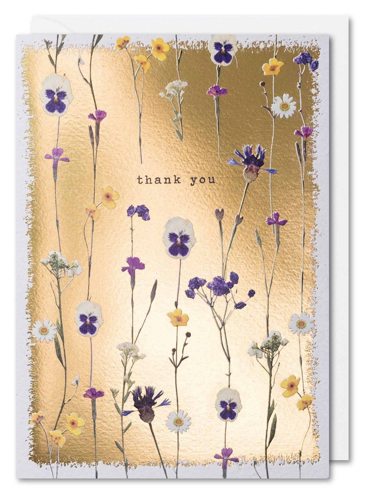 Gold Pressed Flowers Thank You Card from Penny Black