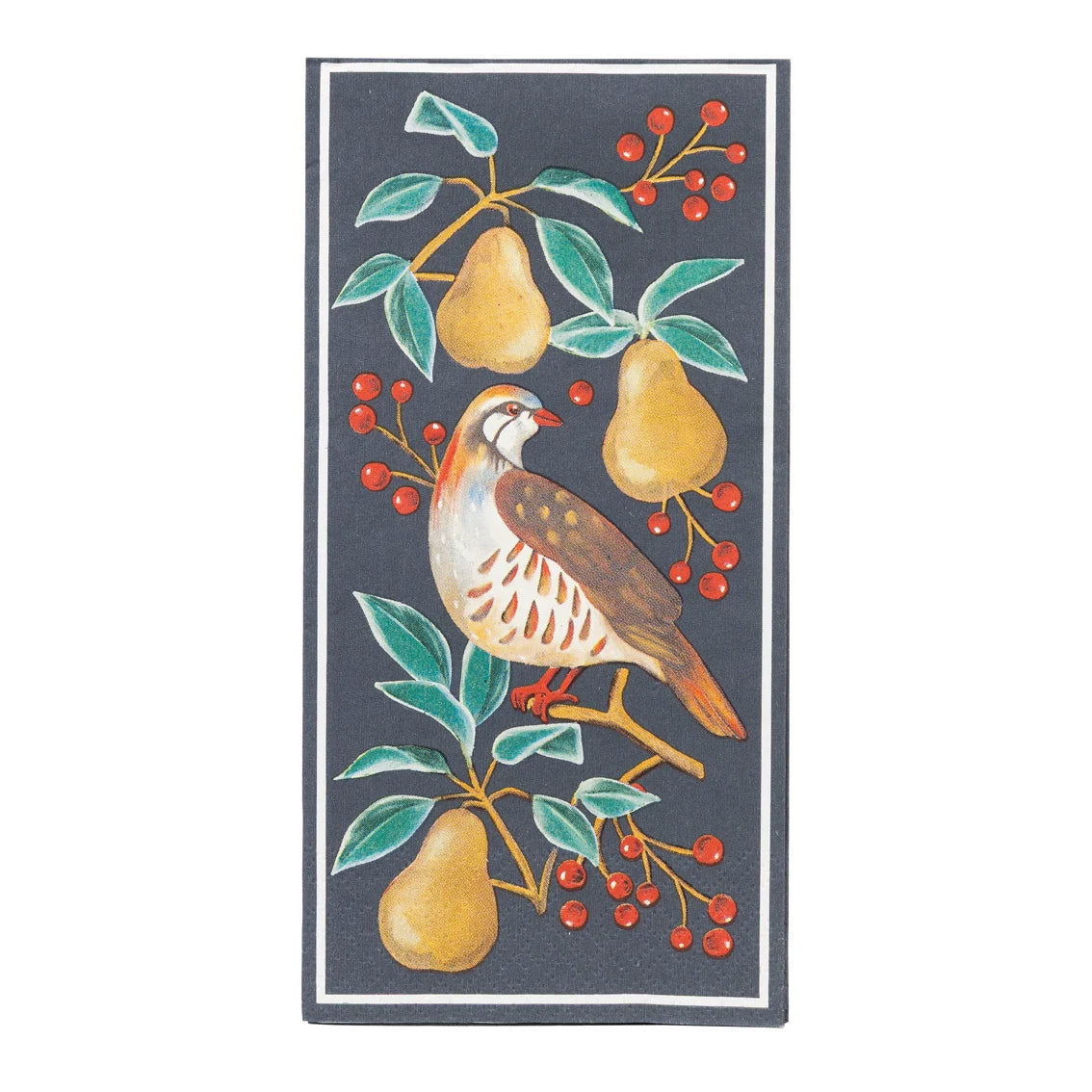 Festive Partridge Long Paper Napkins 16 Pack By Penny Black