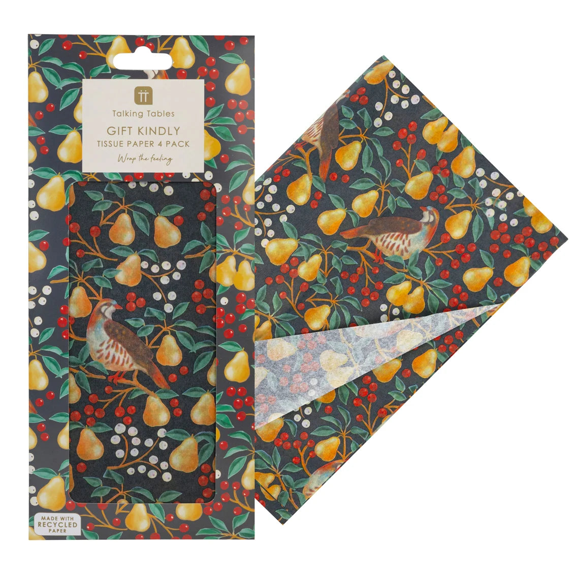 Partridge & Pear Christmas Tissue Paper - 4 Sheets By Penny Black