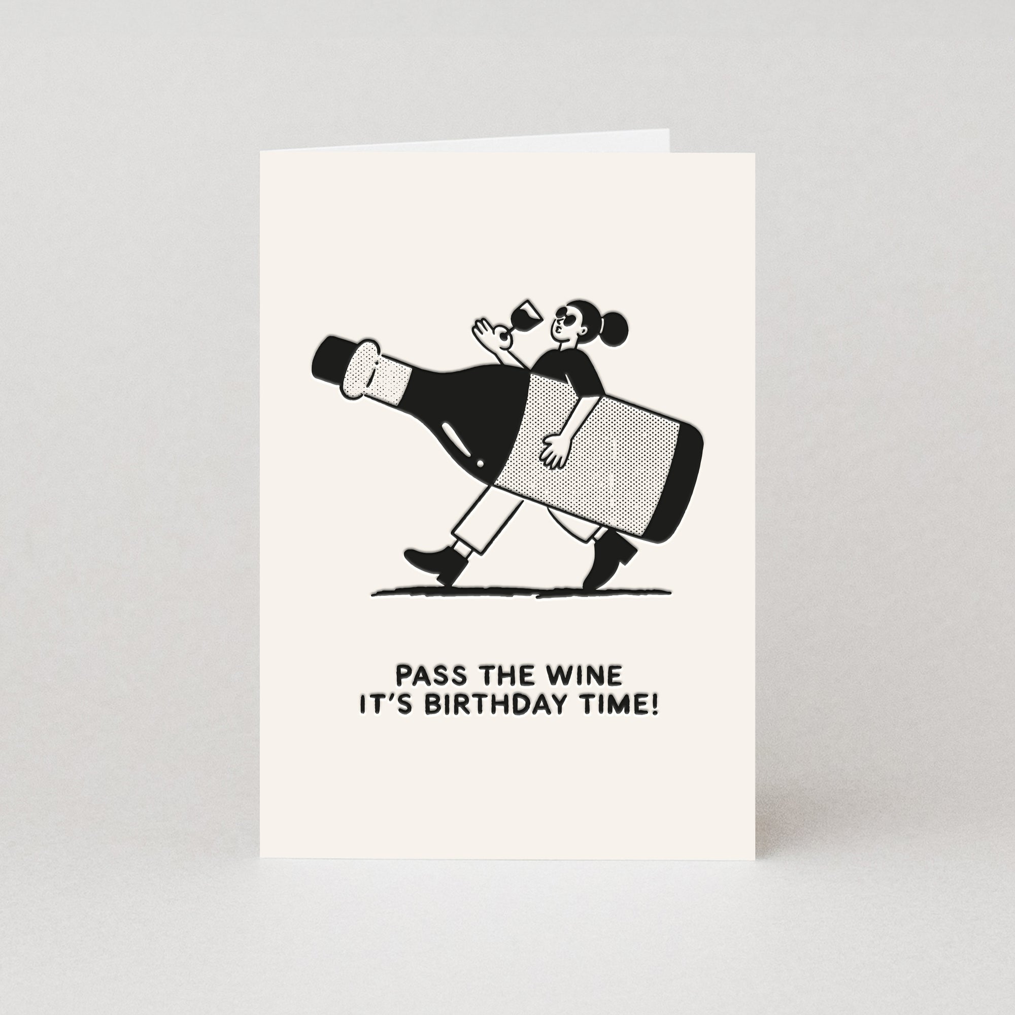 Pass The Wine It's Birthday Time Card By Penny Black