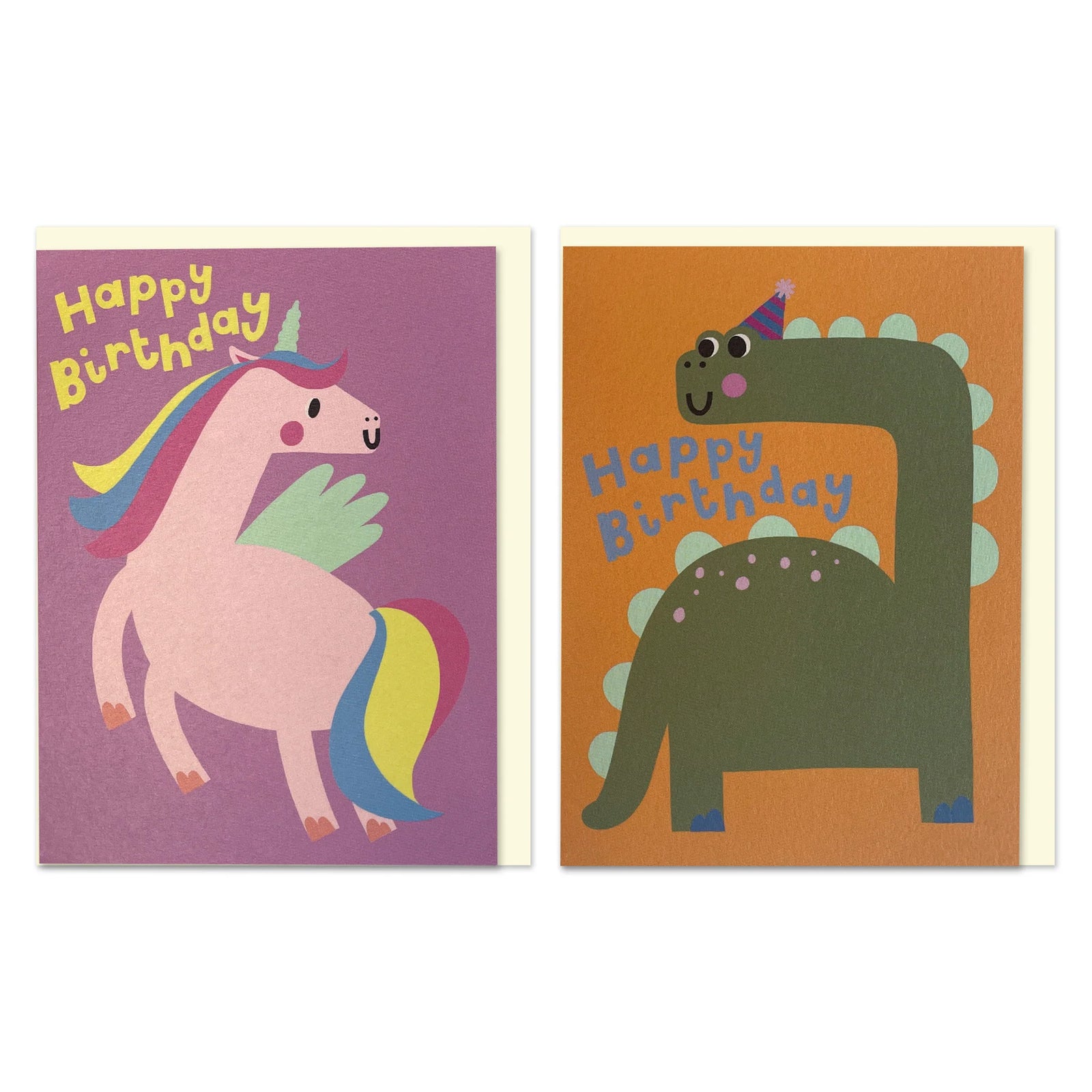 Raspberry Blossom Dinosaur & Unicorn Birthday Cards 6 Pack By Penny Black