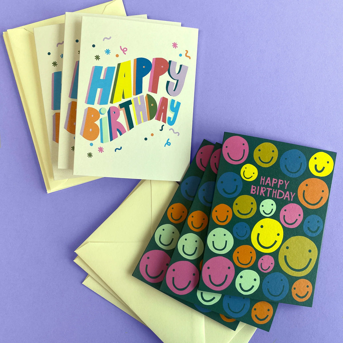 Raspberry Blossom Smiles &amp; 3D Text Birthday Cards 6 Pack By Penny Black